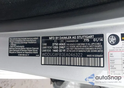 2014 Mercedes-Benz S 550 4Matic from USA, damaged, VIN WDDUG8FB3EA046322